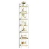 Schmales Regal 7 Ebenen, 30 x 33 x 195,5 cm, Weißeiche-Weiß Produktbild-Vorschau 1