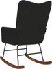 The back view of a black rocking chair with wooden rockers. Náhľad obrázku produktu