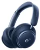 A pair of dark blue over-ear headphones shown from a side angle against a white background. Náhled obrázku produktu