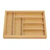 An empty bamboo cutlery organizer with multiple compartments. Podgląd zdjęcia produktu