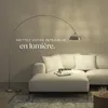 Lampe sur pied ARCUS en acier style rétro, 60W - Nickel mat Voir les images du produit 7