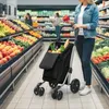 HOMCOM Einkaufstrolley klappbar Einkaufswagen mit Kühlfach Produktbild-Vorschau 2