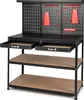 Pracovní stůl COSTWAY s kolíkovou deskou, 121 cm dlouhý Náhled obrázku produktu 1