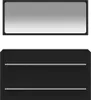 A vanity cabinet with a mirror above it, both are black. Náhľad obrázku produktu