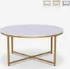 Wohnzimmertisch modern rund 90cm aus Metall Marmoreffekt Produktbild-Vorschau 6