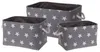 Paniers de rangement décoratifs STARS, 3 pièces, gris Voir les images du produit 2