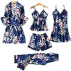 5PC Schlafanzug Damen Pyjama Set Mode Dessous Unterwäsche Produktbild-Vorschau 2