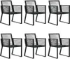 vidaXL 7-tlg. Garten-Essgruppe PVC Rattan Schwarz Produktbild-Vorschau 6