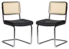 2er Set Kunstleder Esszimmerstühle Chrombeine Mid-Century Produktbild-Vorschau 4