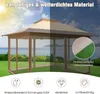 COSTWAY 3,6x3,6m Faltpavillon mit Moskitonetz, Doppeldach Produktbild-Vorschau 4