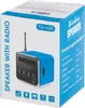 The image shows the retail packaging of a portable wireless speaker with radio functionality. Náhľad obrázku produktu