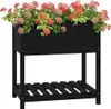 vidaXL Pflanzkübel mit Ablage Schwarz 82,5x54x81 cm Produktbild-Vorschau 4