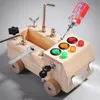 MONTESSORI Sensory Wooden manipulative LED car board Voir les images du produit 6