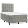 vidaXL Boxspringbett mit Matratze Hellgrau 120x200 cm Samt Produktbild-Vorschau 1