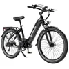 A black electric bicycle is shown against a white background. Produktbild-Vorschau