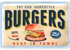 Retro Blechschilder Küche, BURGERS Rezepte, Blechschild Produktbild-Vorschau 1