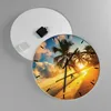 Wanduhr - Rund - Glasuhr - Meer Strand Palme - 40x40cm - Produktbild-Vorschau 2