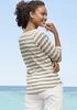 Elbsand 3/4-Arm-Shirt Celin creme-taupe gestreift Größe S Produktbild-Vorschau 4