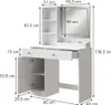 Toaletní stolek Vicco Silvia Bílá 90 cm se zrcadlem, Model Náhled obrázku produktu 2