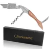 Korkenzieher Kellnermesser mit Holzgriff Flaschenöffner Produktbild-Vorschau 1