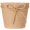 Obal na květináč z pleteniny s jutovou mašlí, Ø 18 x 16 cm Náhled obrázku produktu 2