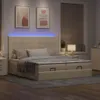 vidaXL Ottoman-Bett mit Matratzen & LEDs Creme 180x200 cm Produktbild-Vorschau 3