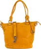 A yellow leather tote bag with an anchor charm. Produktbild-Vorschau