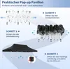 Diagram showing the steps to set up a pop-up pavilion. Náhled obrázku produktu