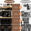 Collage comparing 'Our Product' with 'Other Products' across multiple features like tabletop size, storage volume, wine rack, and adjustable shelves. Produktbild-Vorschau