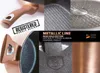 A collage of close-up images showcasing different aspects of a rose gold cookware product, including its handle, interior texture, exterior base, and branding. Voir les images du produit