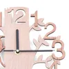 Horloge murale moderne créative en bois ronde salon bureau Voir les images du produit 6