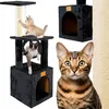 PETSTORY škrabadlo černé čtyřpatrové pro kočky Náhled obrázku produktu 2