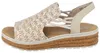 RIEKER Damen Keilsandalette beige silber Flechtoptik Textil Produktbild-Vorschau 12