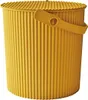 A yellow bucket with a lid and handle is shown against a white background. Produktbild-Vorschau