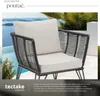 Zahradní lehátko tectake® Sundo v provázkovém designu Náhled obrázku produktu 5