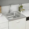 vidaXL Set di lavelli con scolapiatti argento 600x600x155 Anteprima dell’immagine prodotto 2