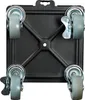 A top-down view of a black furniture dolly with four gray wheels and silver metal parts. Anteprima dell’immagine prodotto