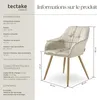 Chaise MARILYN aspect velours capitonné - crème/or, Lot de Voir les images du produit 6