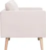 Side view of a cream-colored sofa with wooden legs. Náhled obrázku produktu