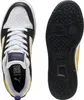 Top-down view of a pair of Puma sneakers, with one shoe showing the top and sole, and the other showing the sole. Voir les images du produit