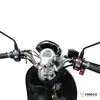 Close-up view of the handlebars and dashboard of a black electric scooter. Produktbild-Vorschau