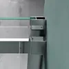A close-up view of a shower enclosure's corner fitting and glass panel. Produktbild-Vorschau