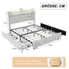 INONEFT Polsterbett 140x200cm mit LED und USB, Bett mit 4 Produktbild-Vorschau 12