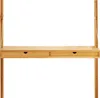 A wooden wall-mounted desk with two drawers against a white background. Voir les images du produit