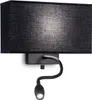 Moderne Hotel Metall Wandleuchte Schwarz 2 Lichter E27+Led Produktbild-Vorschau 1