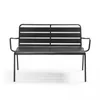 A black metal garden bench is shown against a white background. Produktbild-Vorschau