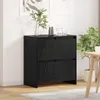 vidaXL Credenza look rovere nero 70 x 41 x 75 cm Materiale Anteprima dell’immagine prodotto 4