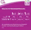 A marketing image showing a feeding recommendation chart for junior cats. Produktbild-Vorschau