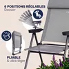 CASARIA® Lot de 2 Chaises de Jardin Pliantes en Aluminium Voir les images du produit 4