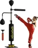 A young person is kicking a boxing bag as part of a training setup. Voir les images du produit